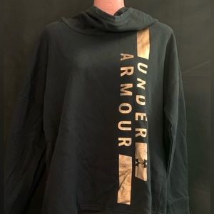 Women’s Under Armour Rose Gold Slouched Neck Hooded Pocket Sweatshirt Size Large